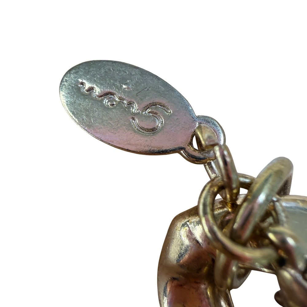 Guess Chain Necklace Gold Statement Chunky Bold Chic - Picture 4 of 8